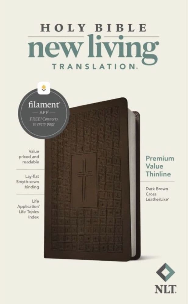 NLT Premium Value Thinline Bible, Filament Edition, Brown