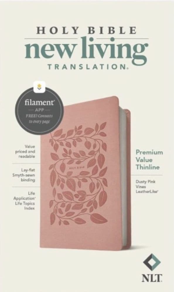 NLT Premium Value Thinline Bible, Filament Edition, Dusty Pink