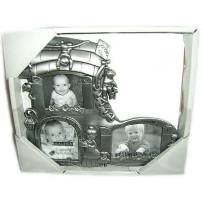 3 Openings Pewter Photo Frame