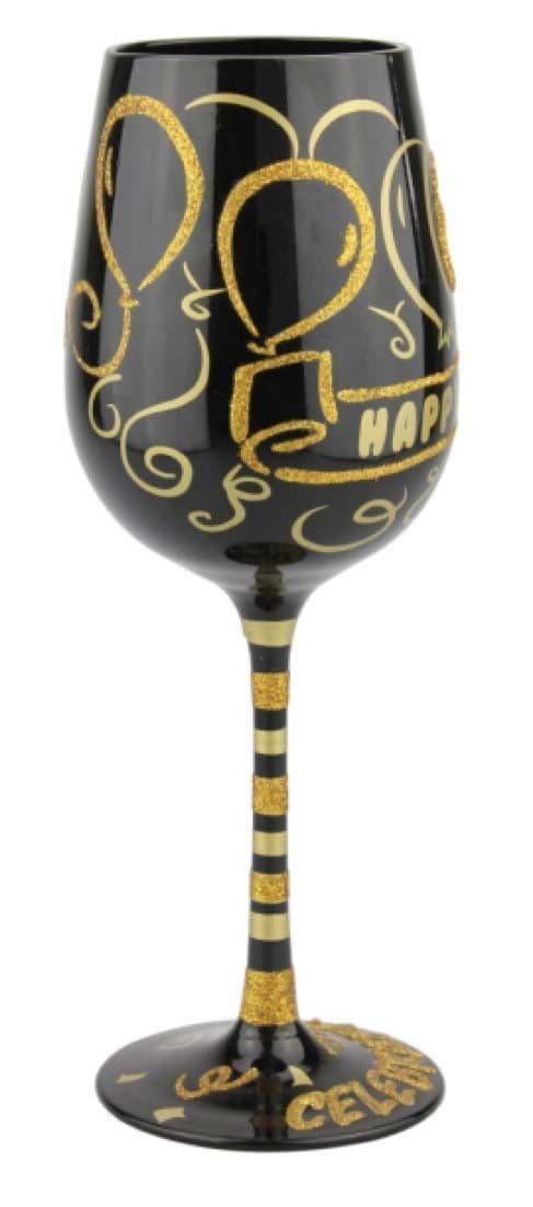 60th Birthday Hand-Painted Wine Glass