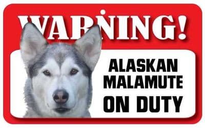 Alaskan Malamute Dog Plastic Pet Sign