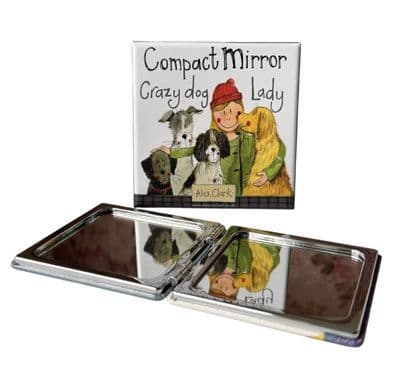 Alex Clark Crazy Dog Lady Compact Mirror with Magnifying Mirror & Gift Box