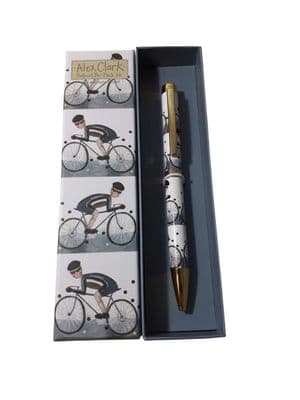 Alex Clark Cyclist Ballpoint Pen – Refillable Black Ink Gift Pen