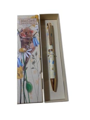 Alex Clark Fieldmouse & Flowers Ballpoint Pen – Refillable Black Ink Gift