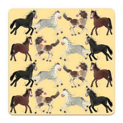 Alex Clark Horses Cork Backed Coaster – Horse Lover Gift with Durable Cork Base