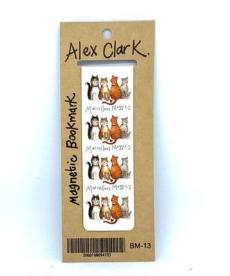 Alex Clark Marvellous Moggies Magnetic Bookmark – Cute Cat Book Mark
