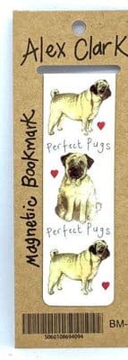 Alex Clark Perfect Pugs Magnetic Bookmark – Cute Pug Dog Book Mark