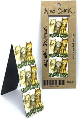 Alex Clark Three Amigos Cats Magnetic Bookmark – Cute Cat Page Marker