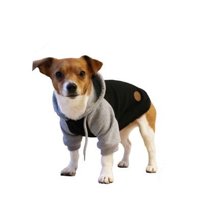 Ancol Black & Grey Dog Hoodie Extra Large Warm Cosy Pet Hoodie 60cm