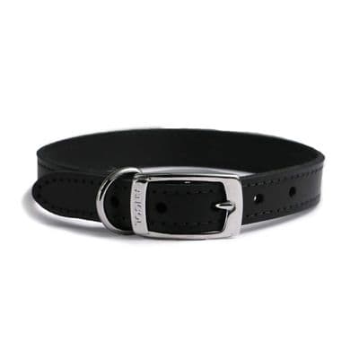 Ancol Classic Black Leather Dog Collar Size 6 (45–54cm) – UK-Made Bridle Leather