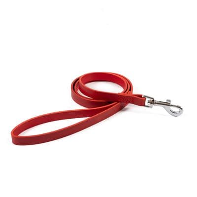 Ancol Classic Leather Dog Lead Red 1m UK Made Bridle Leather Small Medium Dogs