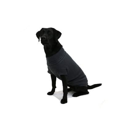 Ancol Extra Small Charcoal Cable Knit Dog Jumper with Harness Hole – Warm Winter Jumper