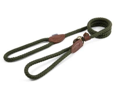 Ancol Heritage Green Rope Slip & Control Lead for Dogs 1.5m x 12mm