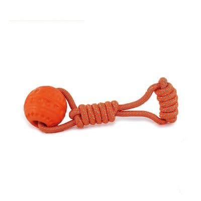 Ancol Jawables Ball Tug Dog Toy 25cm Floating Fetch & Tug Durable Dog Toy