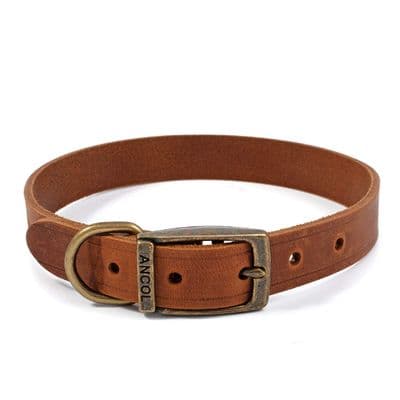 Ancol Latigo Chestnut Leather Dog Collar Size 3 (28–36cm) UK Made Heritage