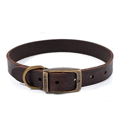 Ancol Latigo Havana Leather Dog Collar Size 3 (28–36cm) UK Heritage Soft Touch