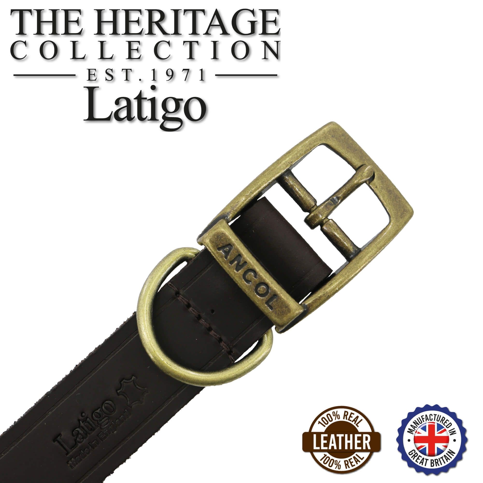 Ancol Latigo Leather Dog Collar Ancol Latigo Leather Collar Havana
