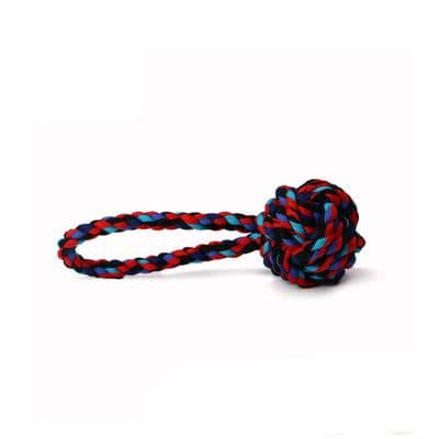 Ancol Mini Ball Tugger Dog Toy 20cm Recycled Cotton Rope Eco Tug Toy