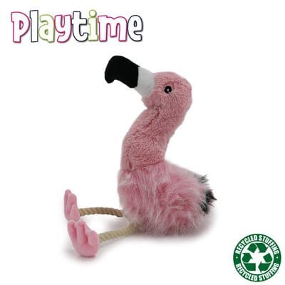 Ancol Playtime for Dogs Fluffy Flamingo Dog Toy