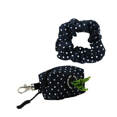Ancol Polka Dot Poop Bag Dispenser & Scrunchie – Eco Recycled Dog Accessory Set
