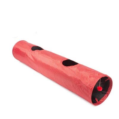 Ancol Red Polka Dot Cat Tunnel 130cm | Crinkle Interactive Cat Play Tunnel UK