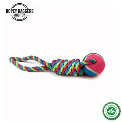 Ancol Ropey Ragger Ball Coil Tugger Dog Toy
