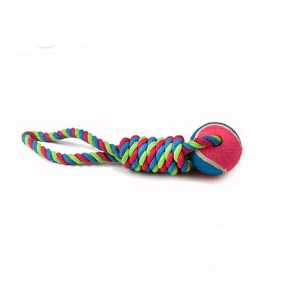 Ancol Ropey Ragger Ball Dog Toy 35cm Cotton Rope Tugger Fetch Toy