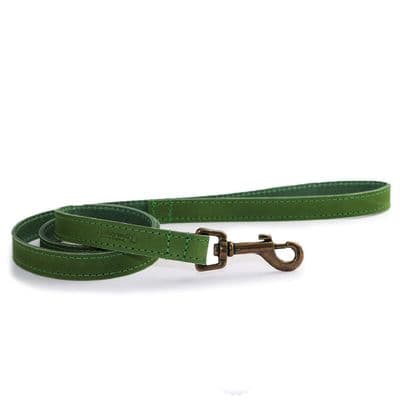 Ancol Timberwolf Leather Lead Green 1m x 19mm, Dog Accessory