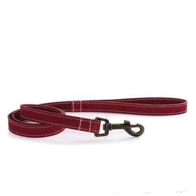 Ancol Timberwolf Leather Lead Raspberry 1m x 19mm, Dog Accessory