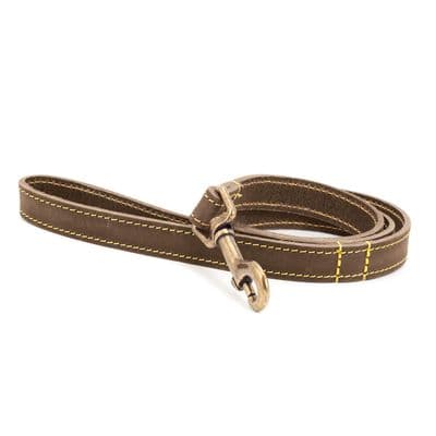 Ancol Timberwolf Leather Lead Sable 1m x 19mm, Dog Accessory