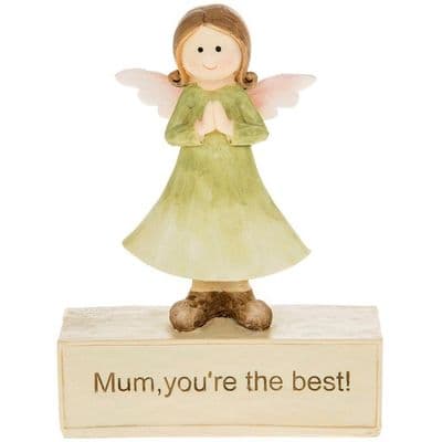 Angelic Thoughts Mum You're The Best Angel Ornament with Gift Box – 17cm
