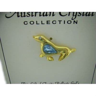 Austrian Blue Crystal Pin Badge