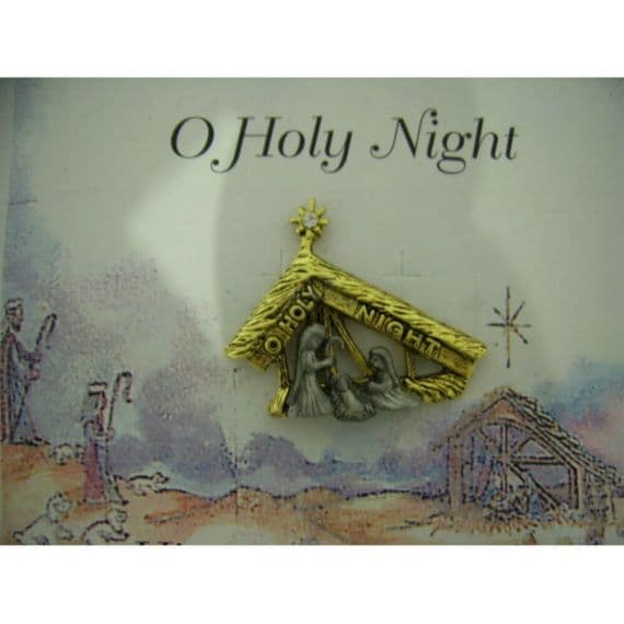 Austrian Crystal Pin Badge, O Holy Night