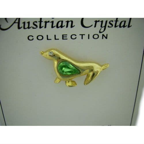 Austrian Green Crystal Pin Badge