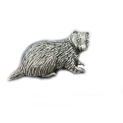 Badger Pewter Pin Badge
