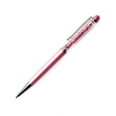 Ballpoint Pen with Multi Pearlized Pink Crystals