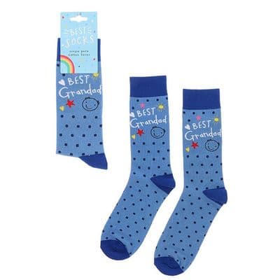 Best Grandad Scribble Cotton Socks – Soft Men’s One Size UK Designed