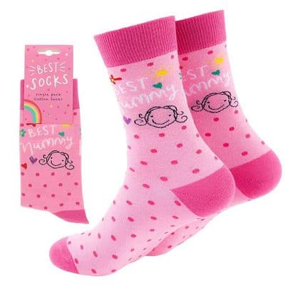 Best Mummy Cotton Socks – Fun Printed One Size Women’s UK Gift Socks
