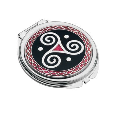 Black and Red Compact Mirror Celtic Triskele