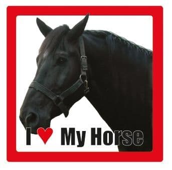 Black Horse Square Ceramic Coaster