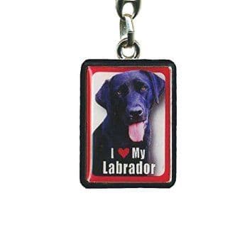 Black Labrador Metal Keyring