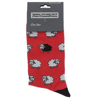 Black Sheep Bamboo Men’s Red Socks UK | Soft Breathable Novelty One Size Fit