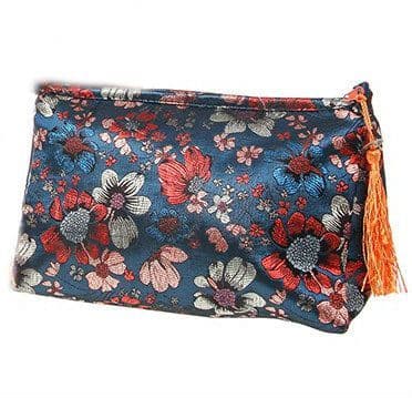 Blue Floral Meadow Cosmetic Bag