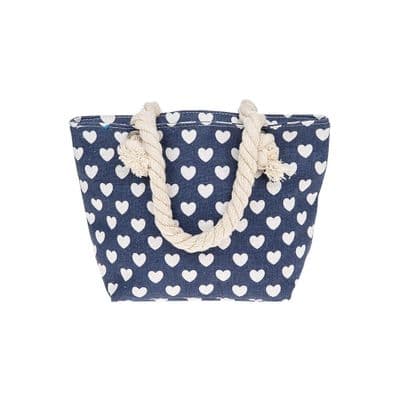 Blue Hearts Small Handbag – Stylish Women's Heart Pattern Handbag 28cm