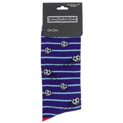 Blue & Purple Football Bamboo Men’s One Size Socks