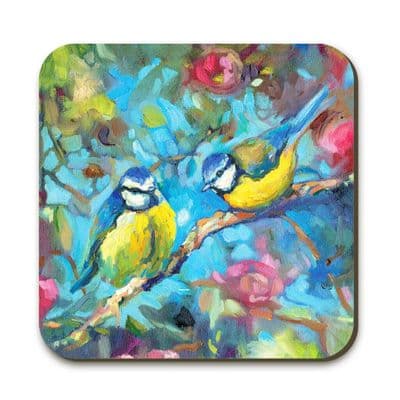 Bluebirds & Blossom Coaster by Sue Gardner