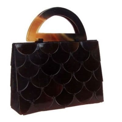 Brown Horn Scallops Handbag
