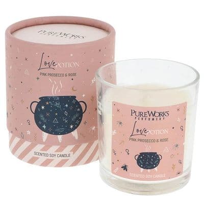 Celestial Love Potion Soy Candle – Pink Prosecco & Rose Scented Gift Candle 20 Hour Burn
