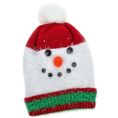Christmas Snowman LED Hat – Light Up Festive Winter Party Hat for Adults & Teens