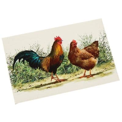 Cockerel and Hen Fridge Magnet